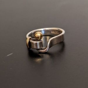 Tiffany & Co Sterling Silver/18k Gold Buckle Ring